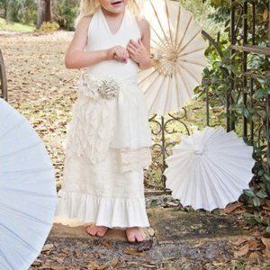 Persnickety Girls Lace Halter Maxi Dress With Matching Belt Size 4